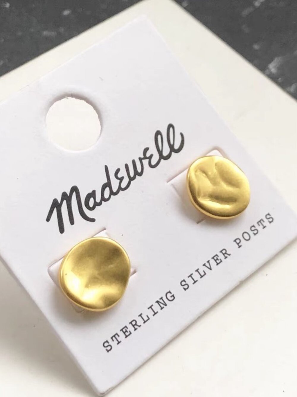 Madewell Hammered Circle Stud Earrings
